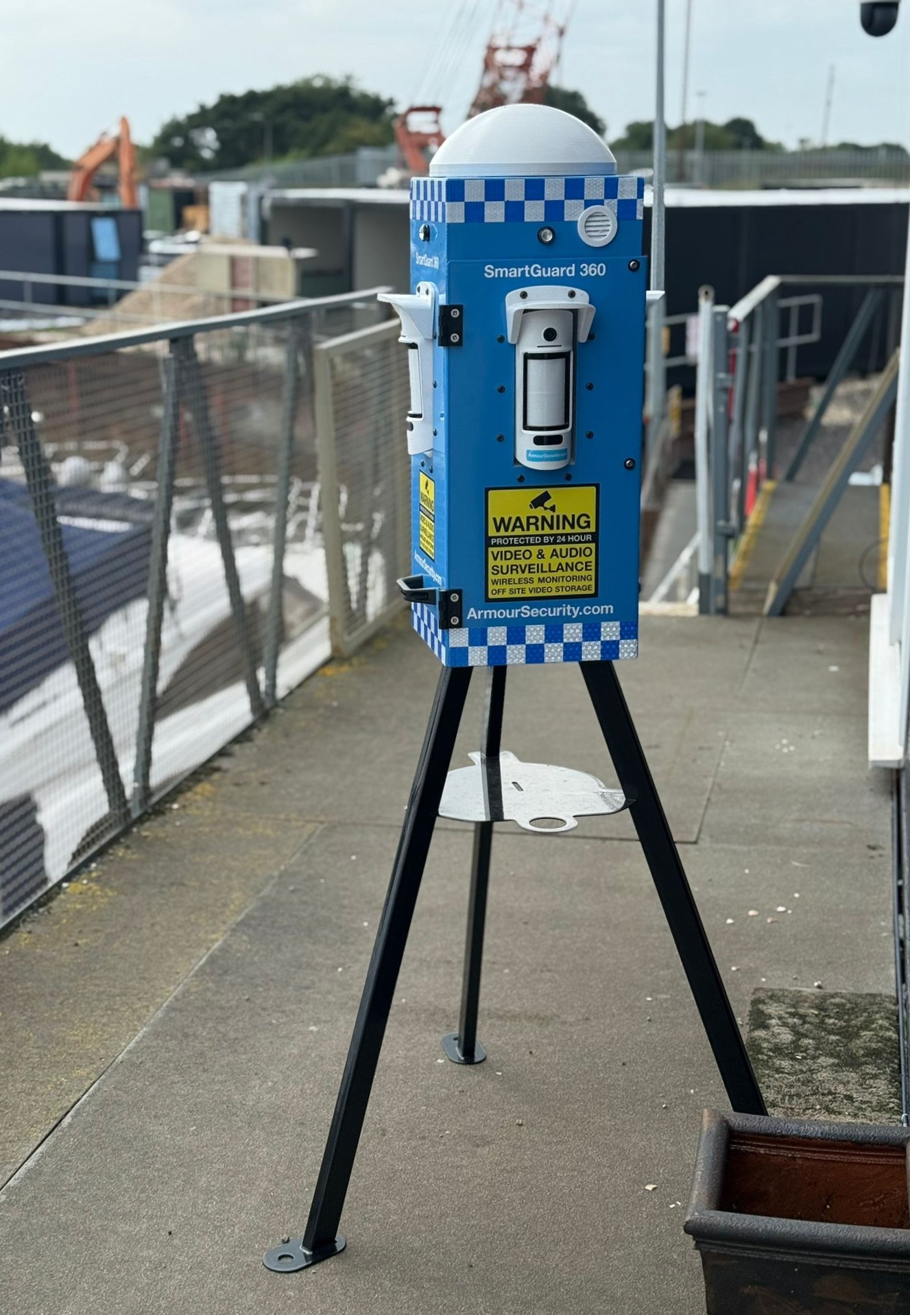 SmartGuard 360 advanced CCTV surveillance system deployed on construction site